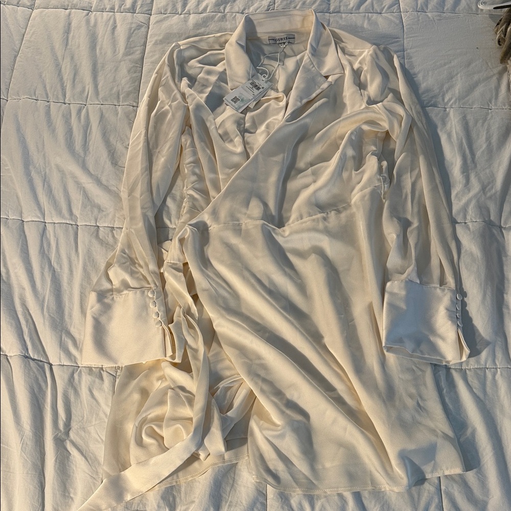 Guess Cream Wrap Dress
